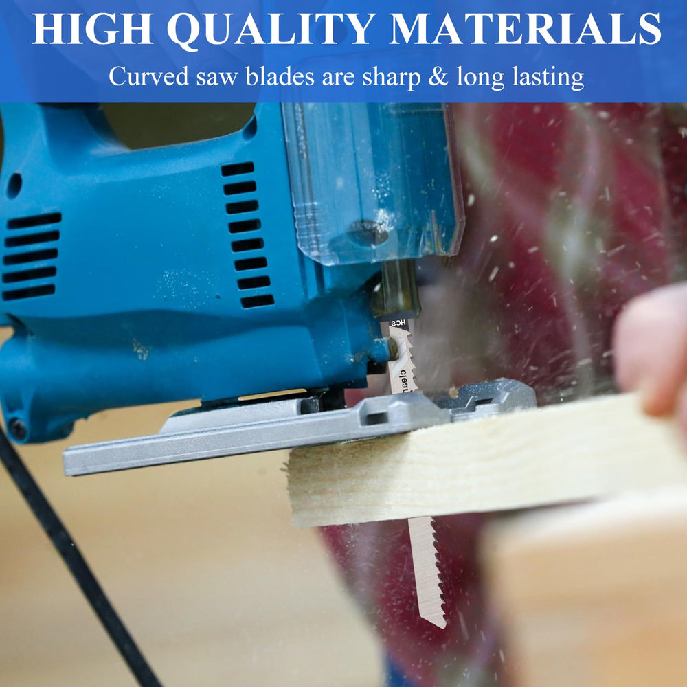 Romeda jigsaw blade T101BR for wood—clean, straight cuts.