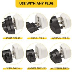 Romeda safety-first white adapter, copper conductor detail for reliable power