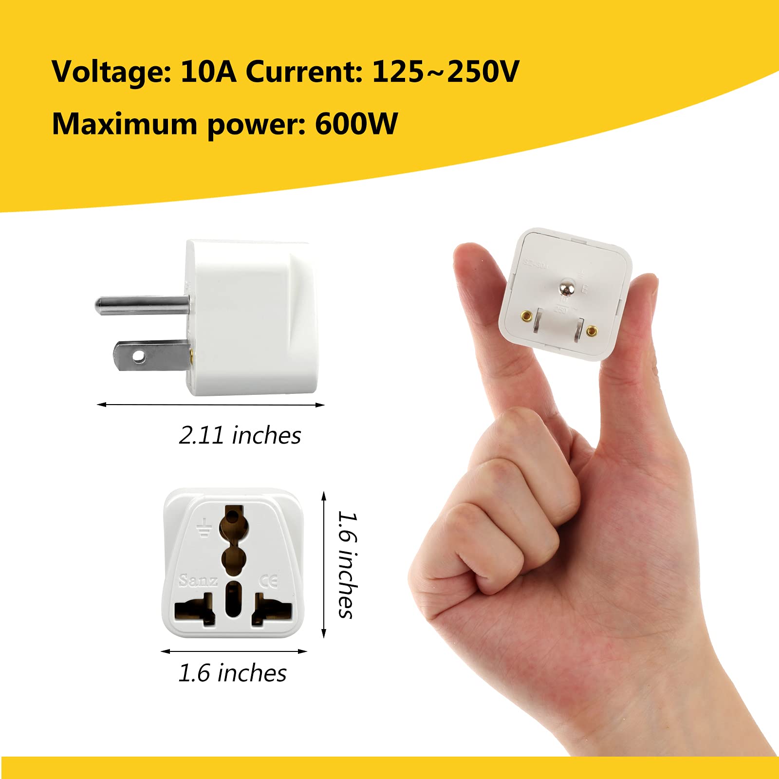 Romeda compact-travel-adapter white, ideal for pocket-friendly carry