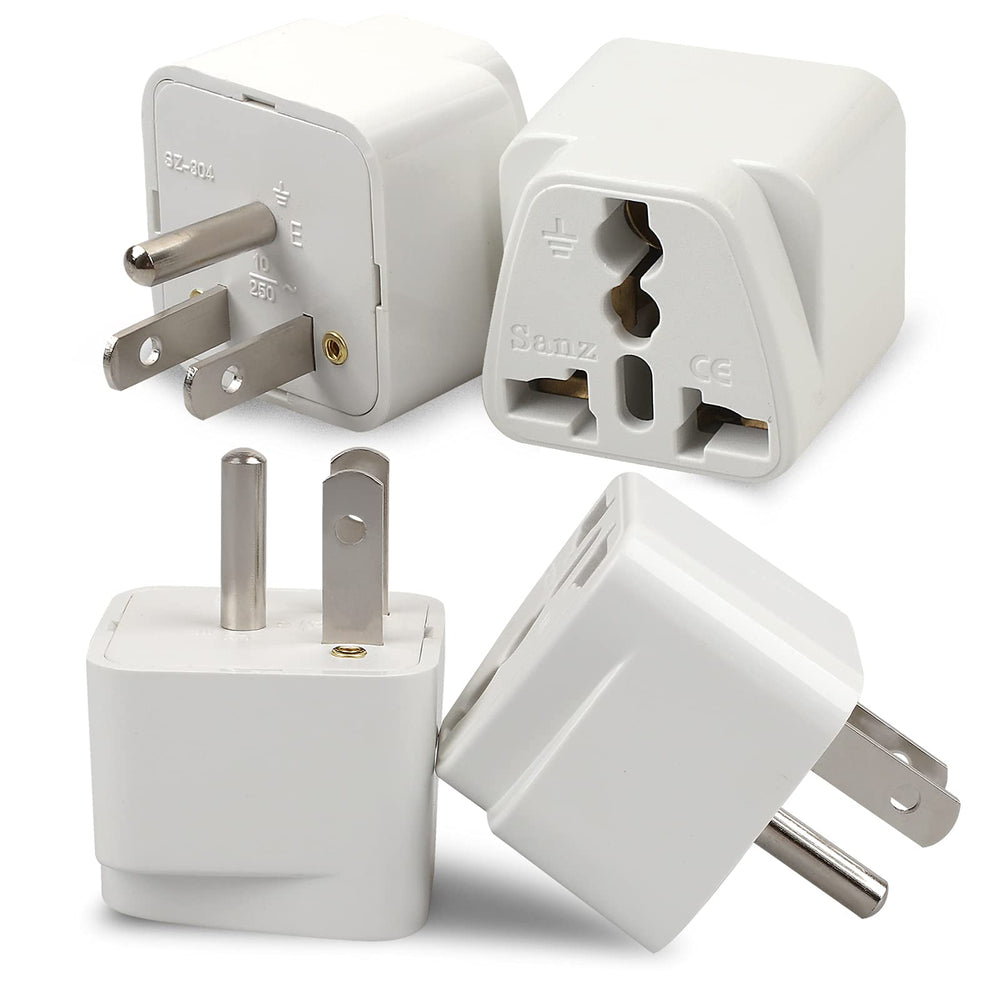 Romeda universal adapter Europe-to-US white pack, ideal for travel charging