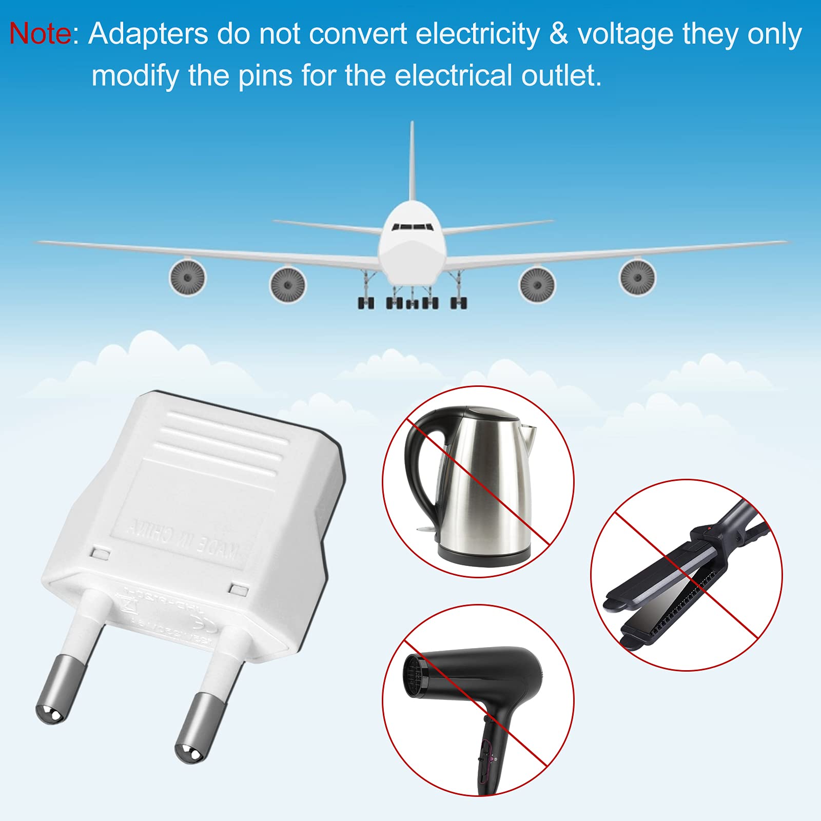 Romeda travel adapter powers smartphones and laptops.