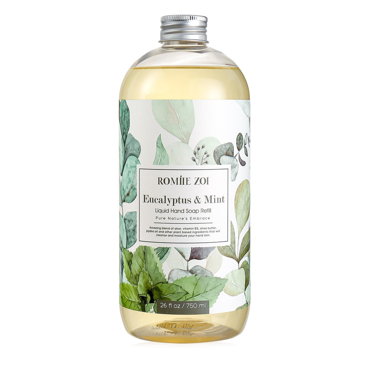 ROMIIE ZOI eucalyptus mint hand soap bottle offers refreshing cleansing for daily routines
