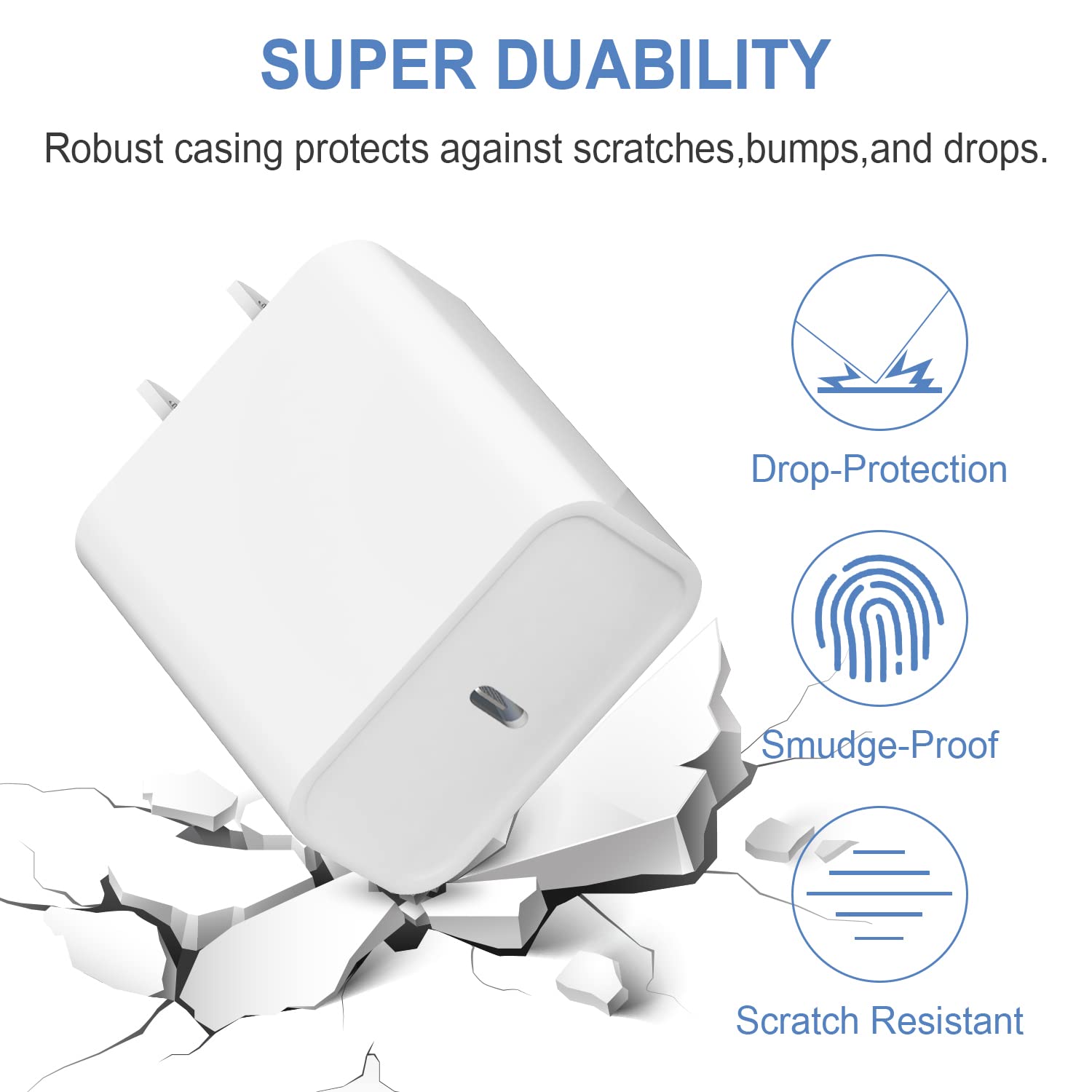 ROMITAZ compact travel charger designed for on-the-go charging.
