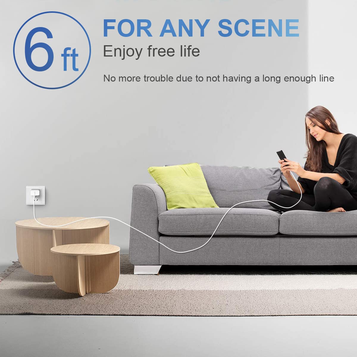 ROMITAZ-compatible charger powers iPhone and iPad quickly at home, work, or travel.
