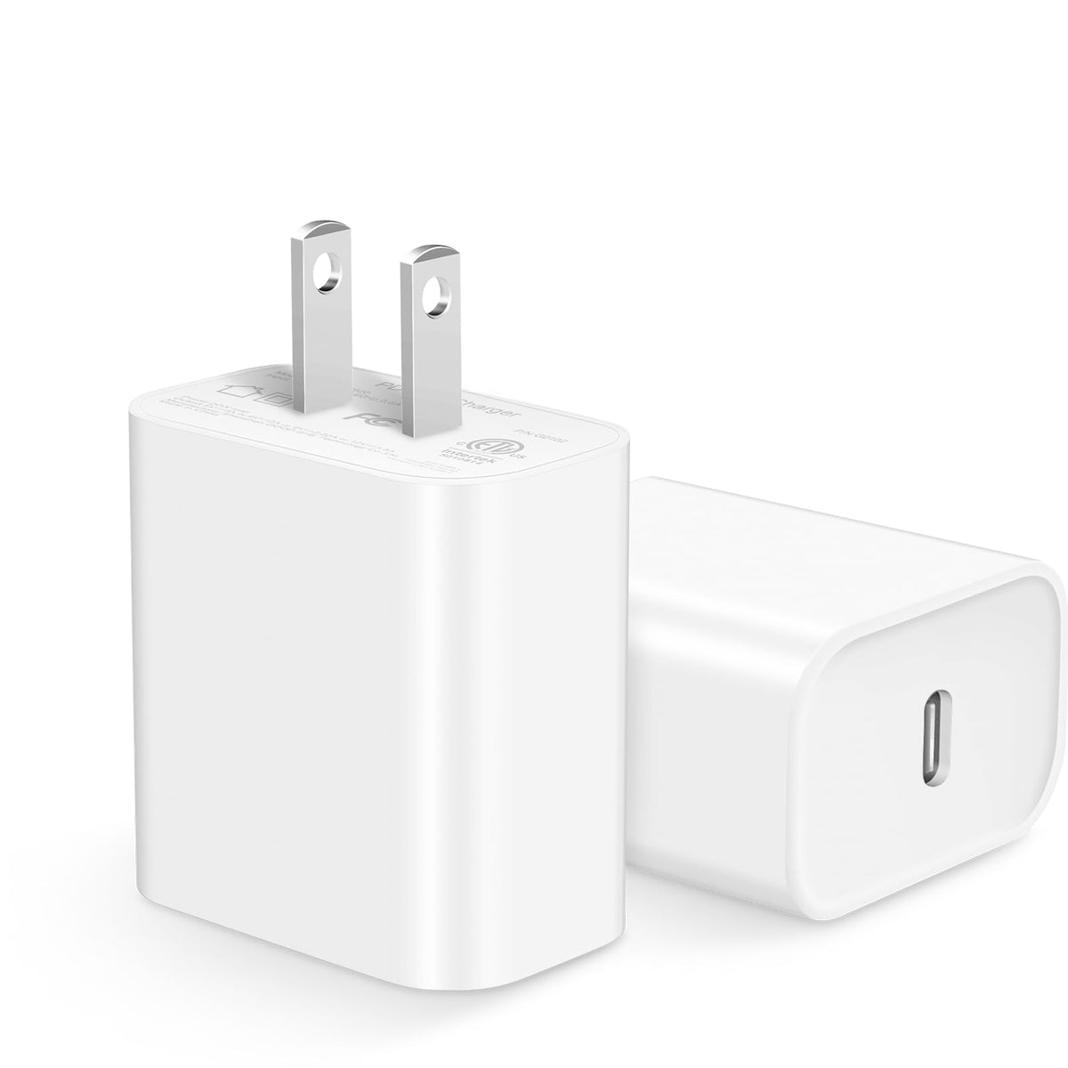 ROMITAZ 20W USB-C charger block front view for travel-ready charging