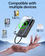 RONEGN five-output, three-inputs power bank handles multiple devices simultaneously.