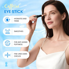 RONKIE Caffeine Eye-Stick close-up shows creamy, hydrating texture for delicate skin.