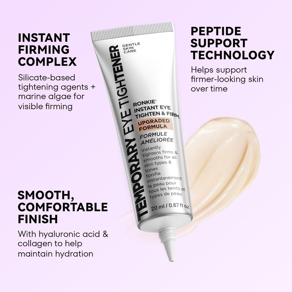 Result visible after 3–5 minutes with tightened under-eye area by RONKIE.