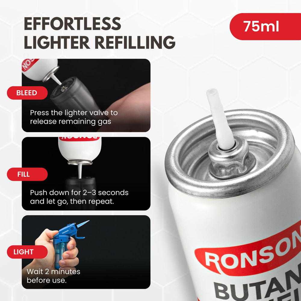 Ronson odorless flame provides minimal smell during use.