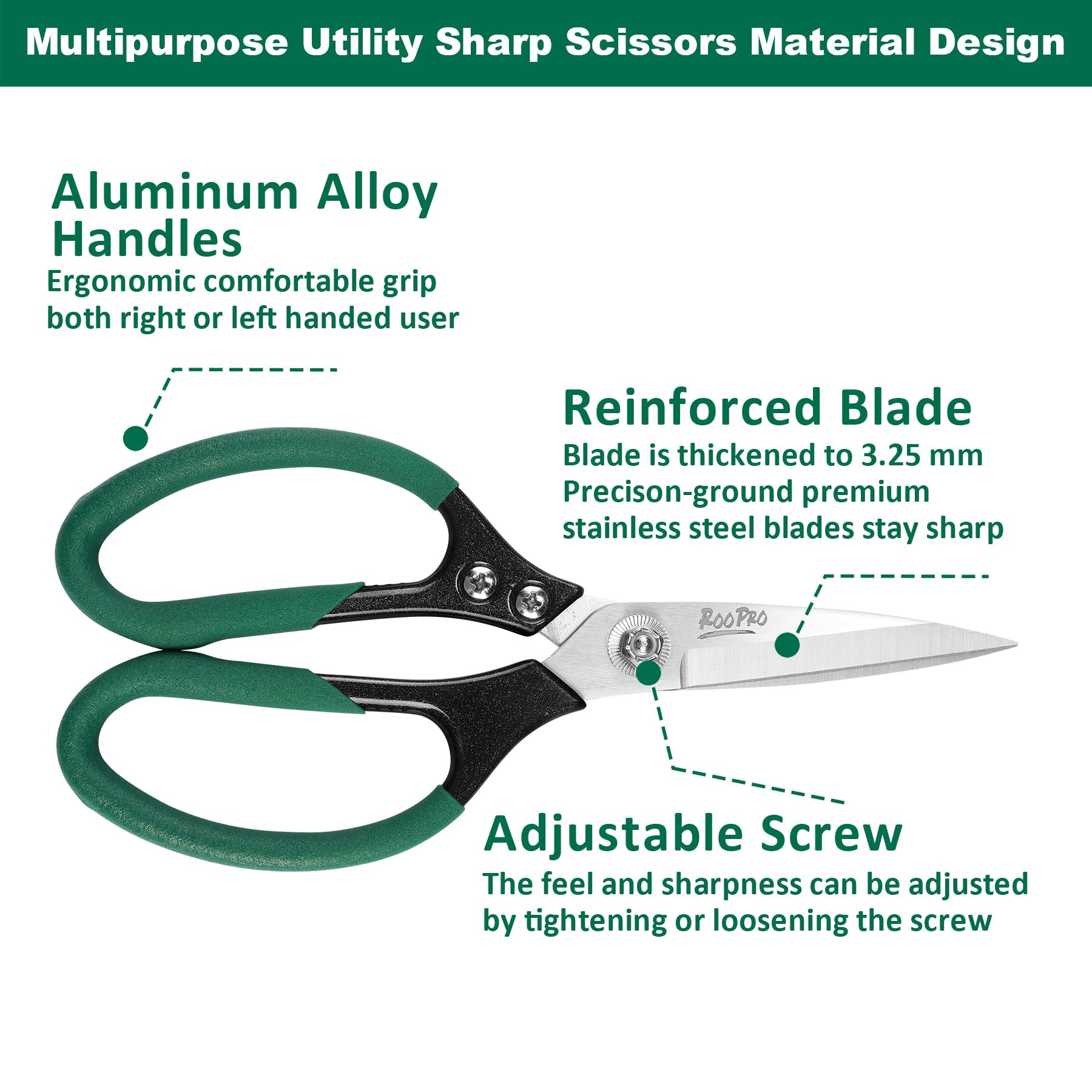 RooPro Heavy Duty Scissors cutting cardboard, ideal for packaging and quick trim tasks.