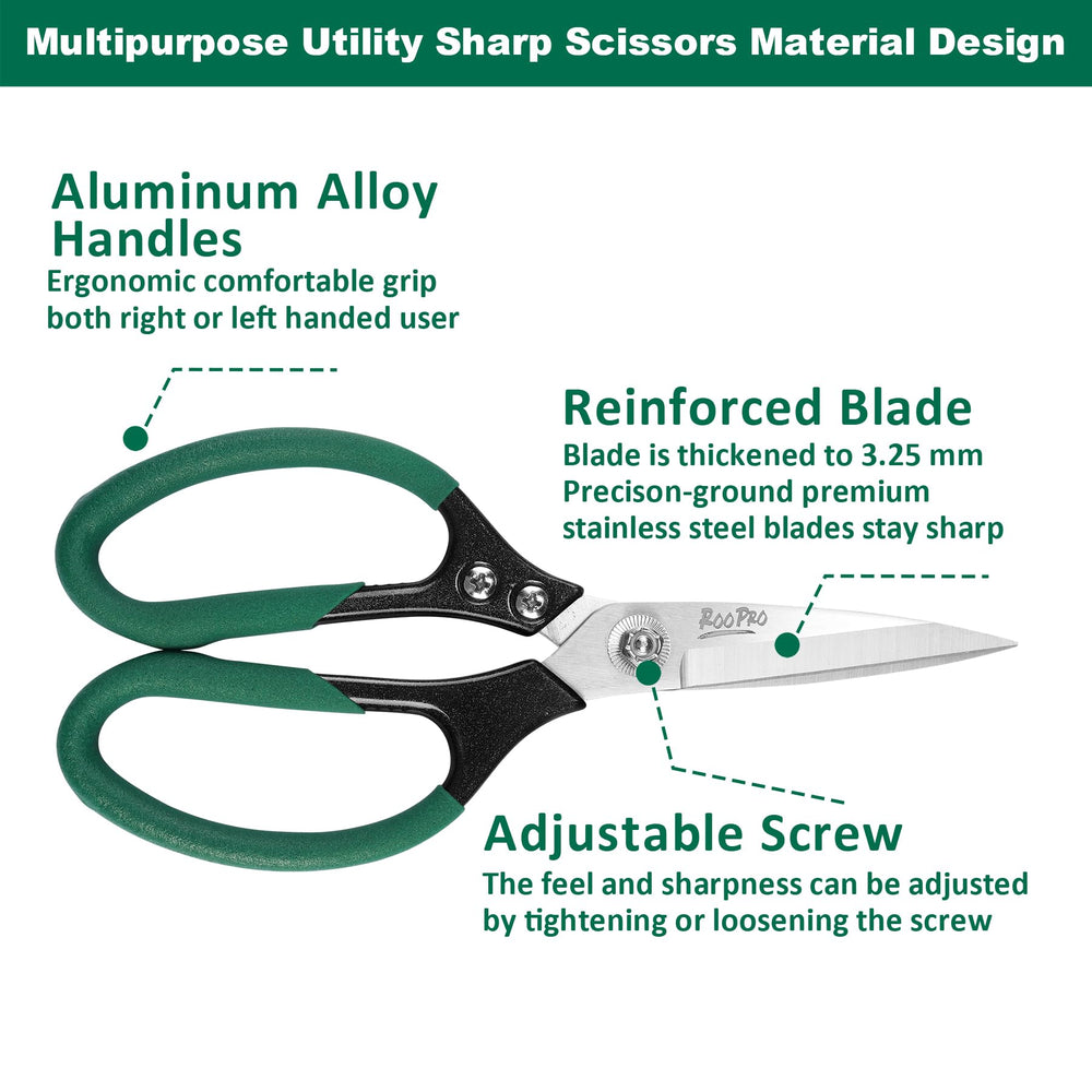 RooPro Heavy Duty Scissors cutting cardboard, ideal for packaging and quick trim tasks.