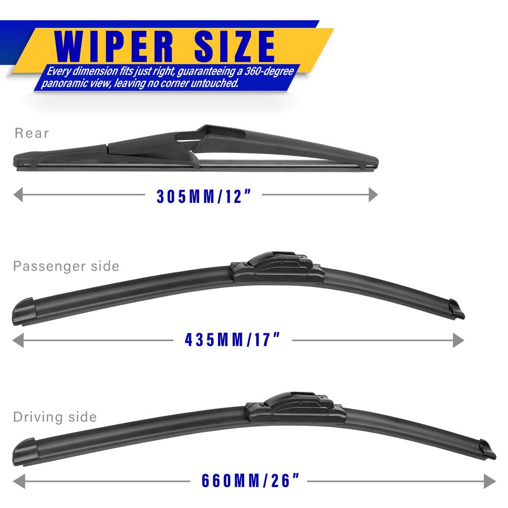 Rooppa 17-inch blade on windshield for quiet, precise wipe