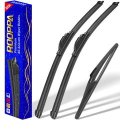 Rooppa 26-inch wiper blade on car windshield for rain visibility