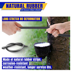 Rooppa wiper blade close-up reveals durable rubber and robust frame
