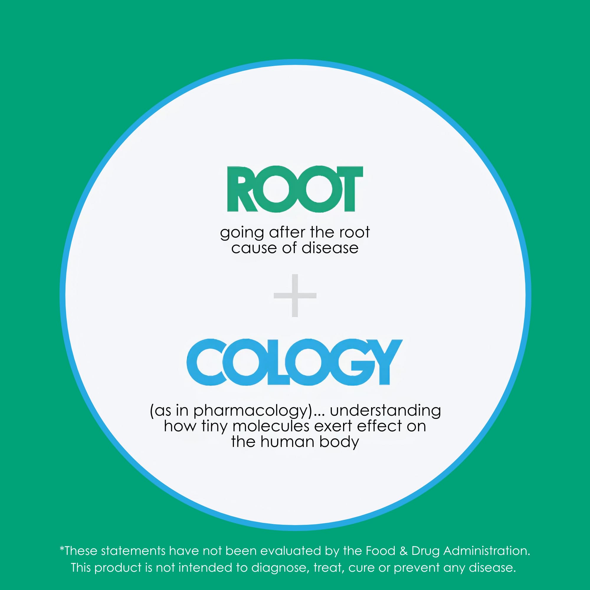Rootcology ingredient chart visual communicates immune and cognitive support potential.