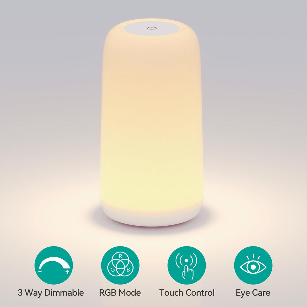 ROOTRO compact lamp shows 3-way dimming for reading or relaxing.