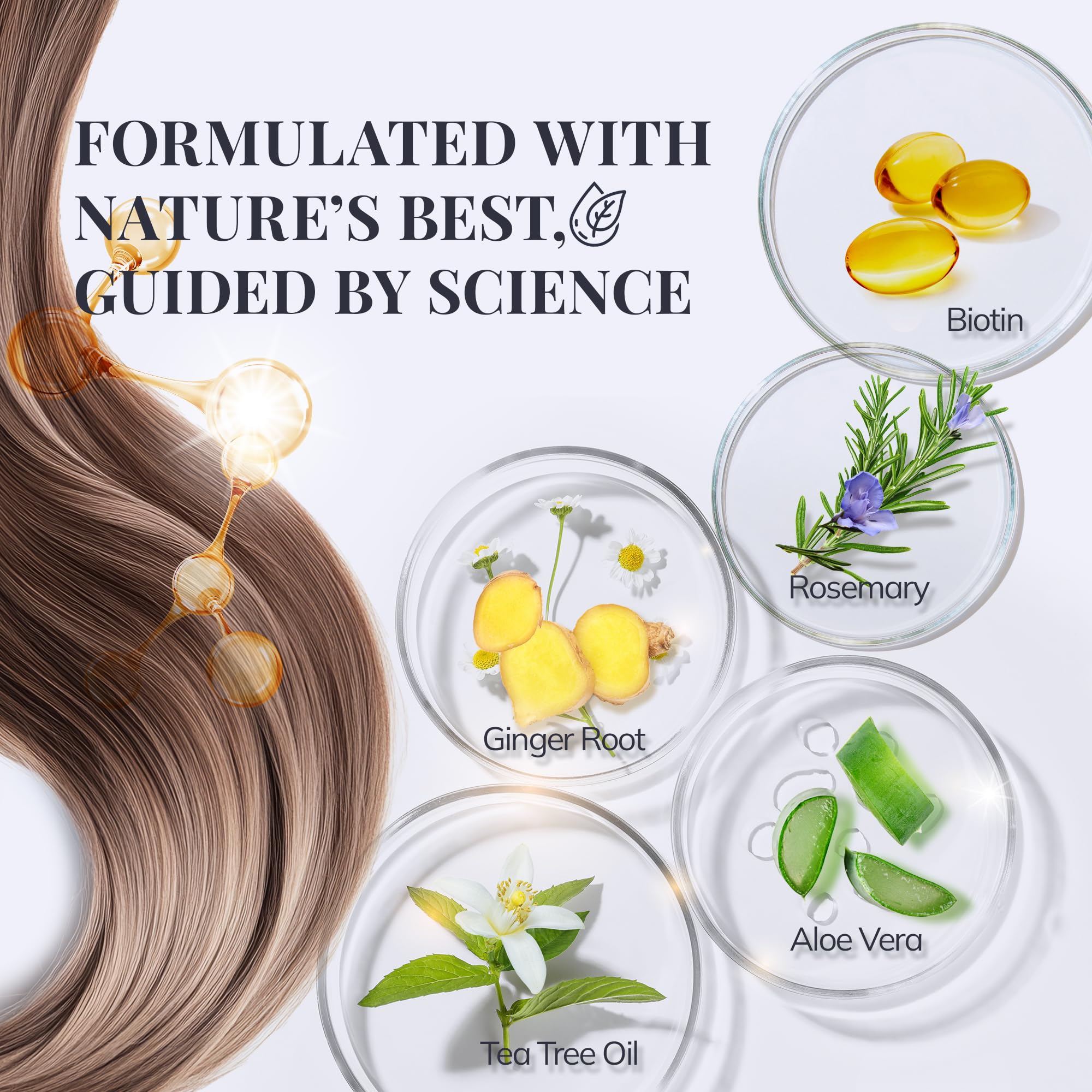 Creamy lather with rosemary aroma from RootStim Biotin and Rosemary Shampoo