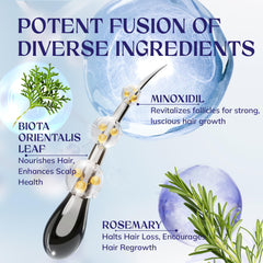 RootStim minoxidil drops on scalp close up showing precise application