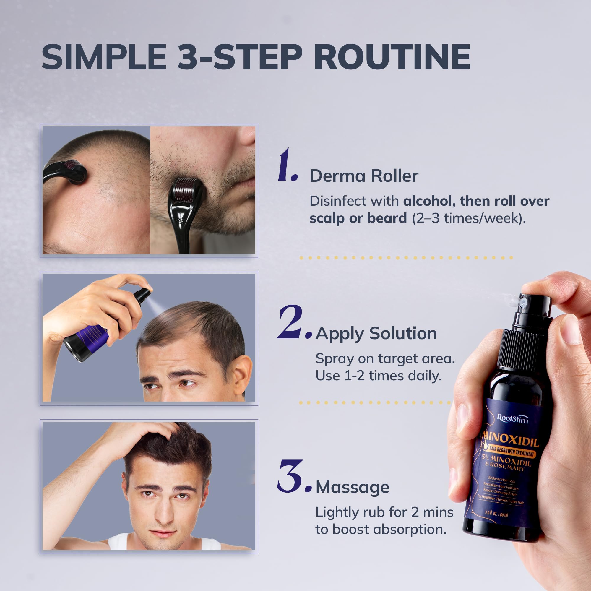 RootStim rosemary-infused formula adds pleasant aroma during application