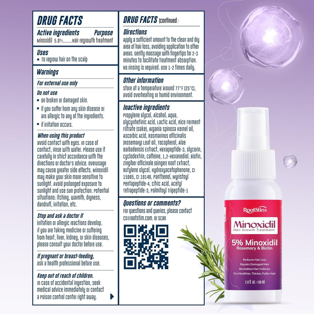 Parabens and sulfates-free RootStim information card