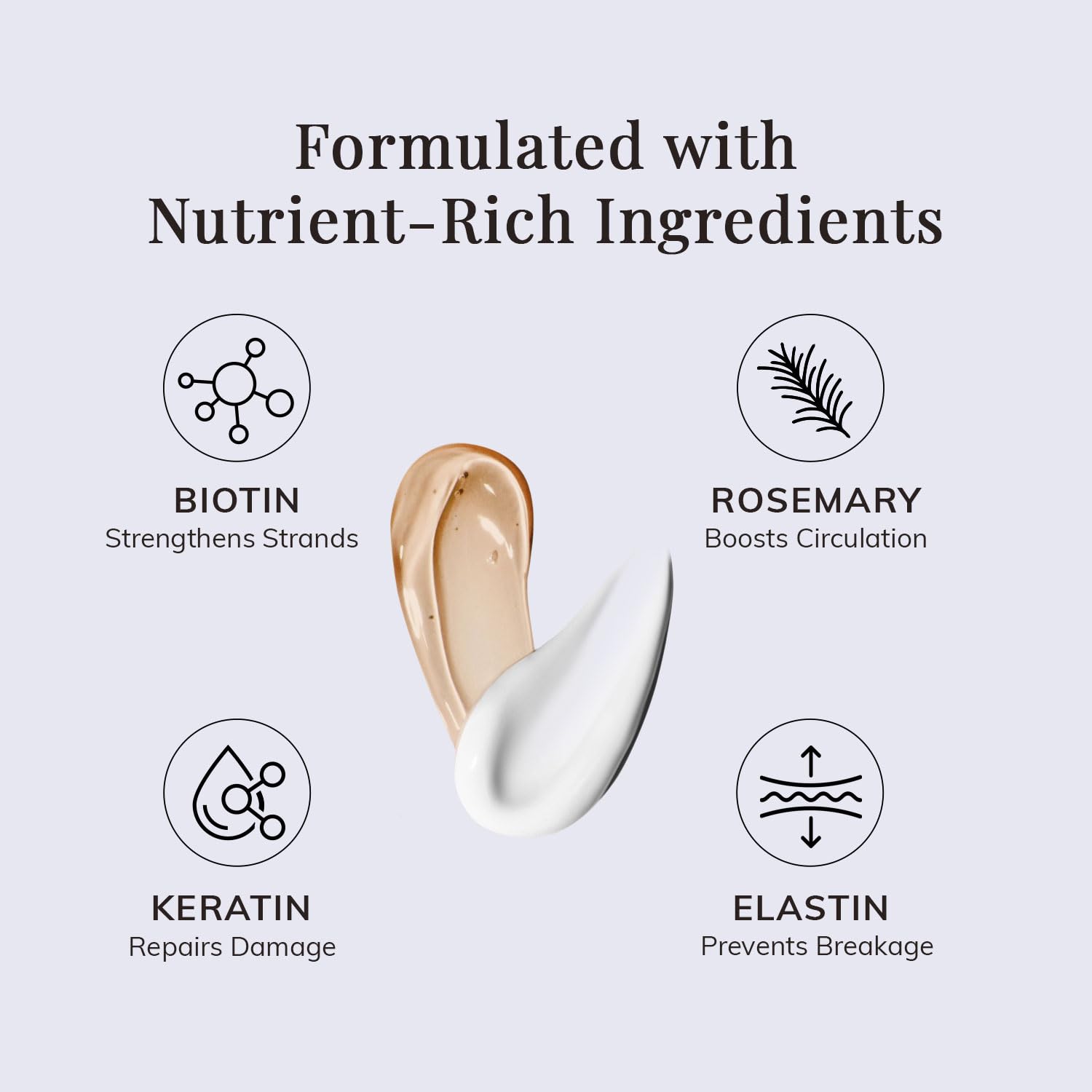 Close-up of rosemary and biotin ingredients in the RootStim formula.