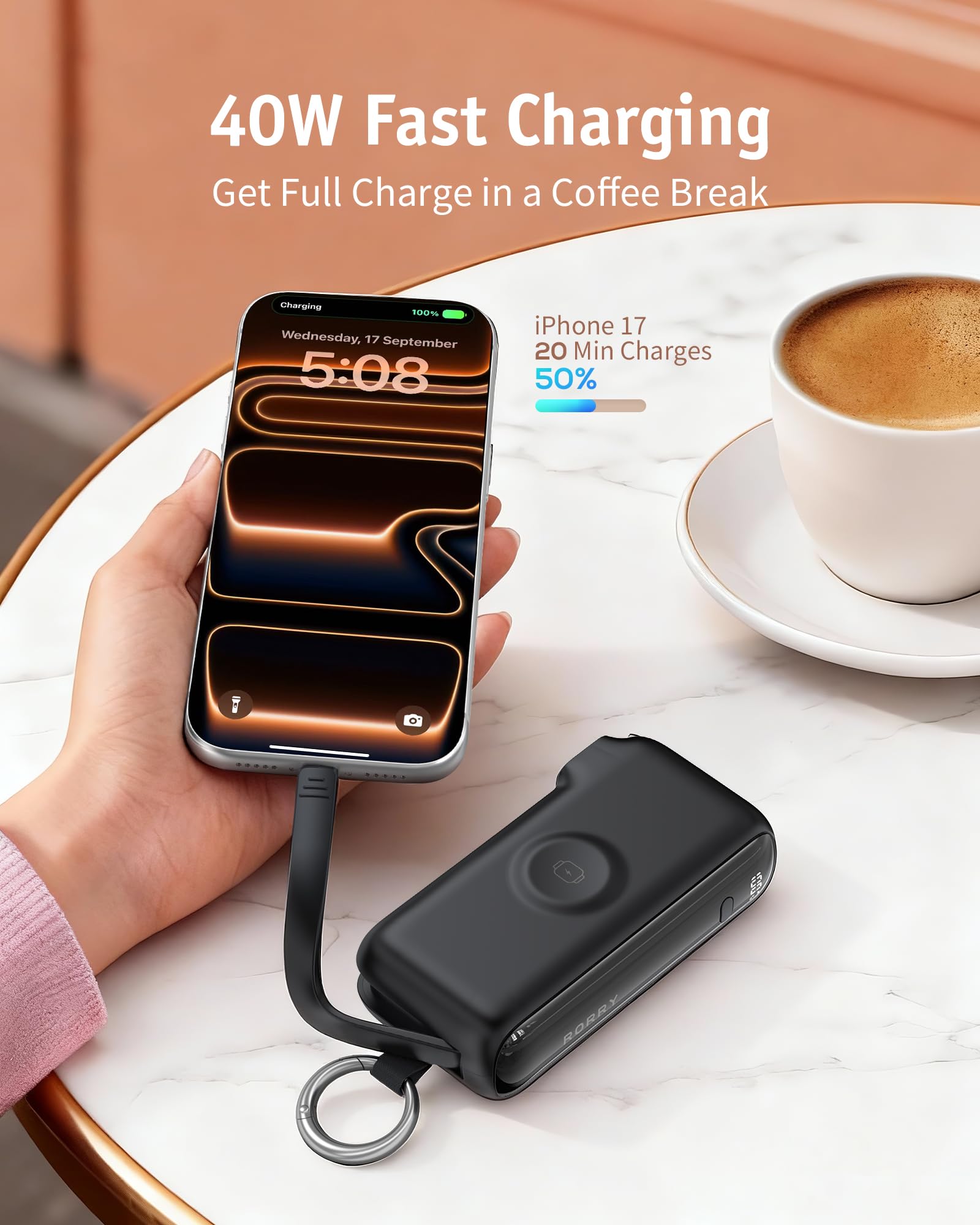 RORRY Flow 40W fast charging delivers rapid power