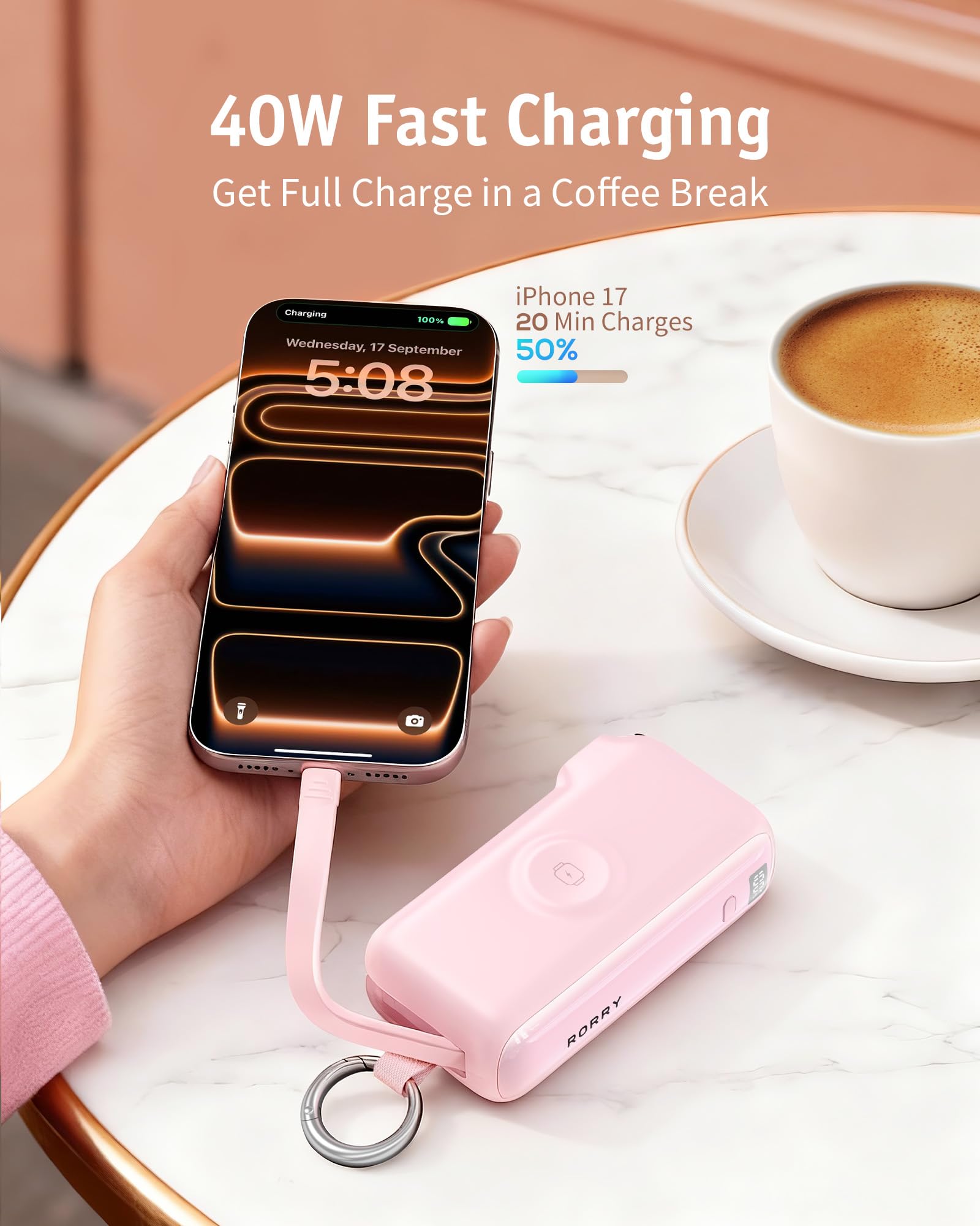 RORRY Flow foldable wall plug for travel without extra adapters.