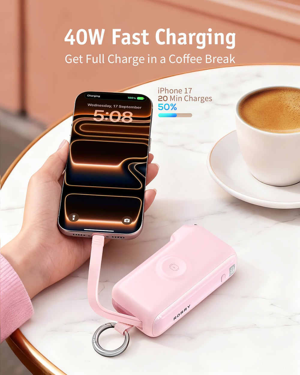 RORRY Flow foldable wall plug for travel without extra adapters.