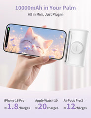 RORRY PalmGo 10000mAh capacity powers iPhone and Apple Watch during travel.