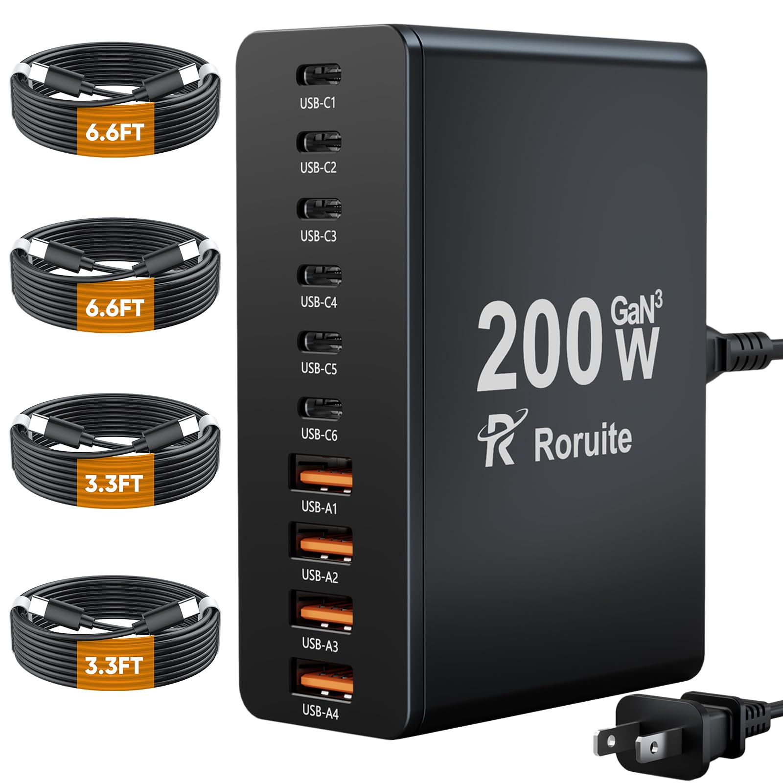 Roruite 10-in-1 charging station powers multiple devices at once for home or office