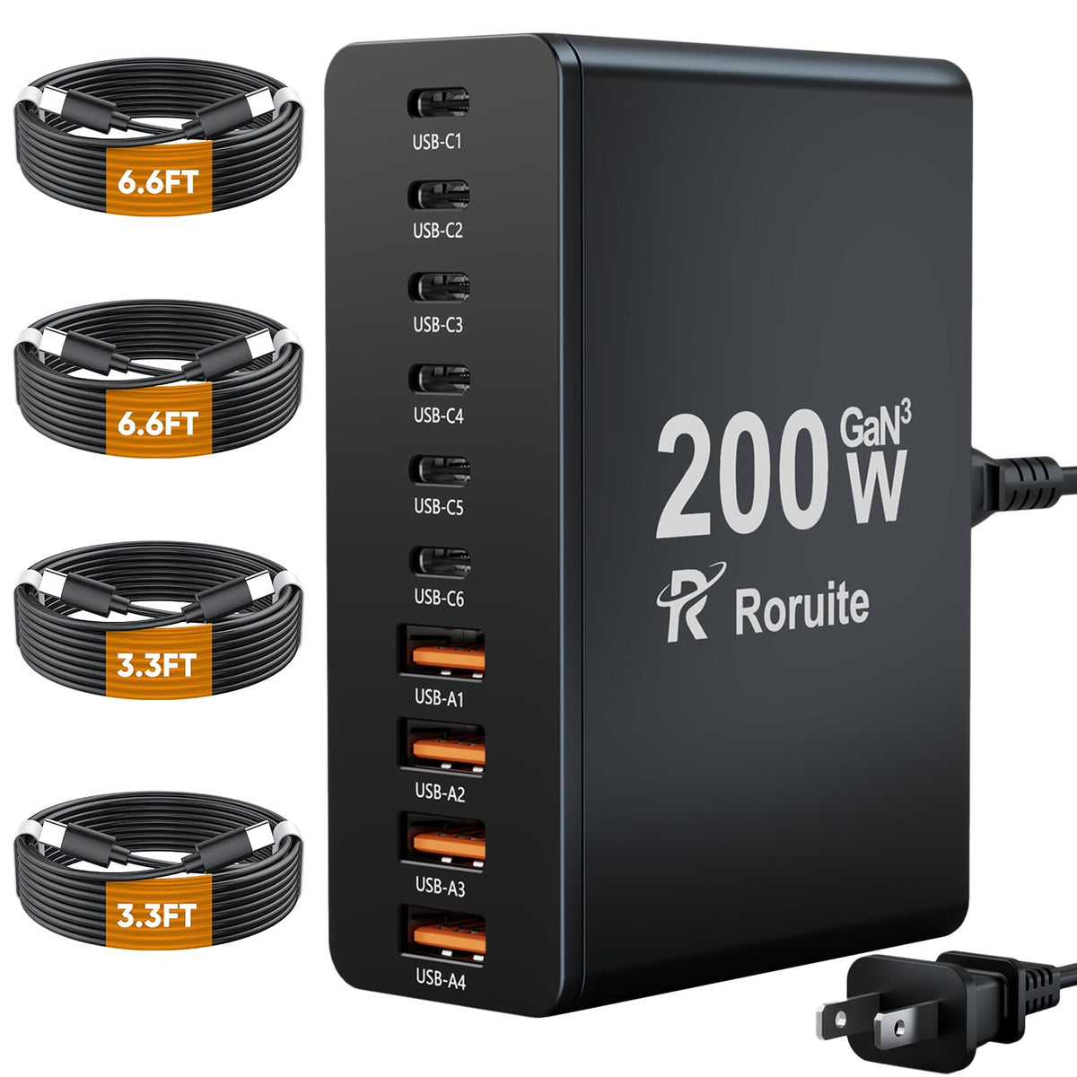 Roruite 10-in-1 charging station powers multiple devices at once for home or office