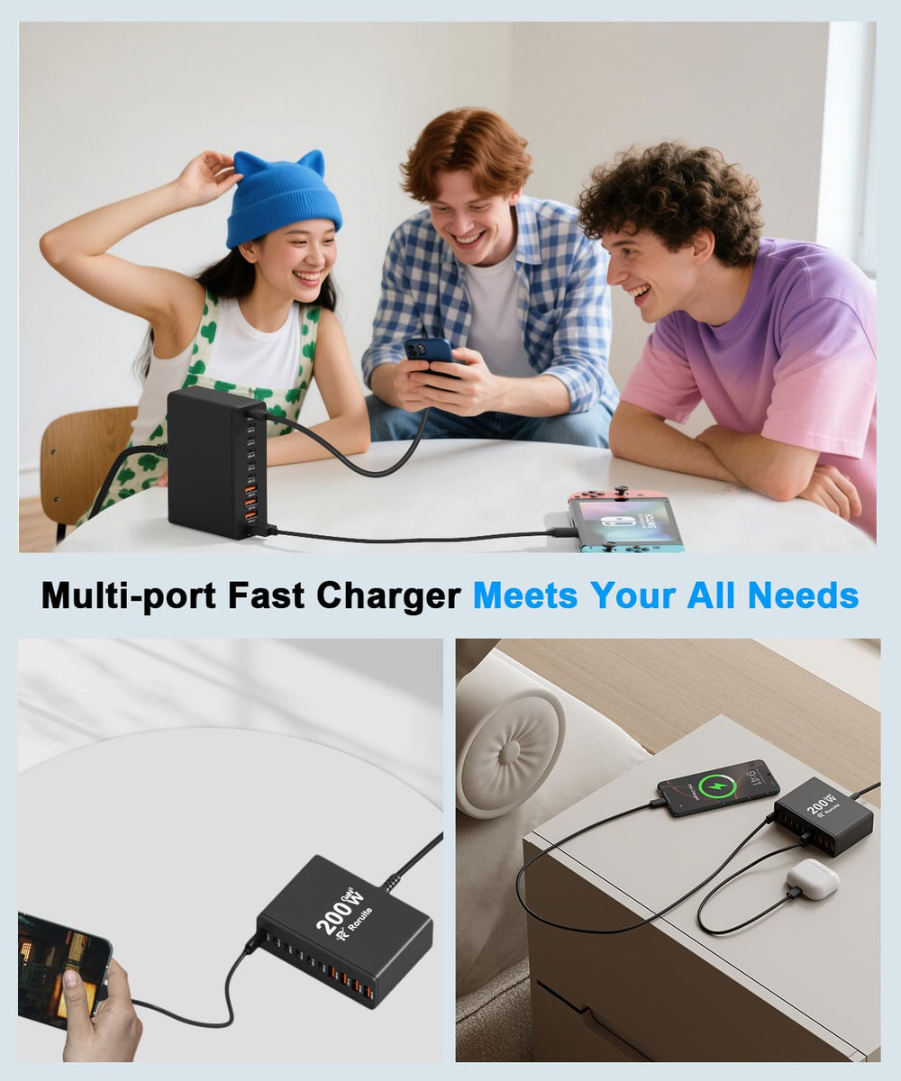 Roruite 3.3 ft USB-C cables ideal for compact desk setups