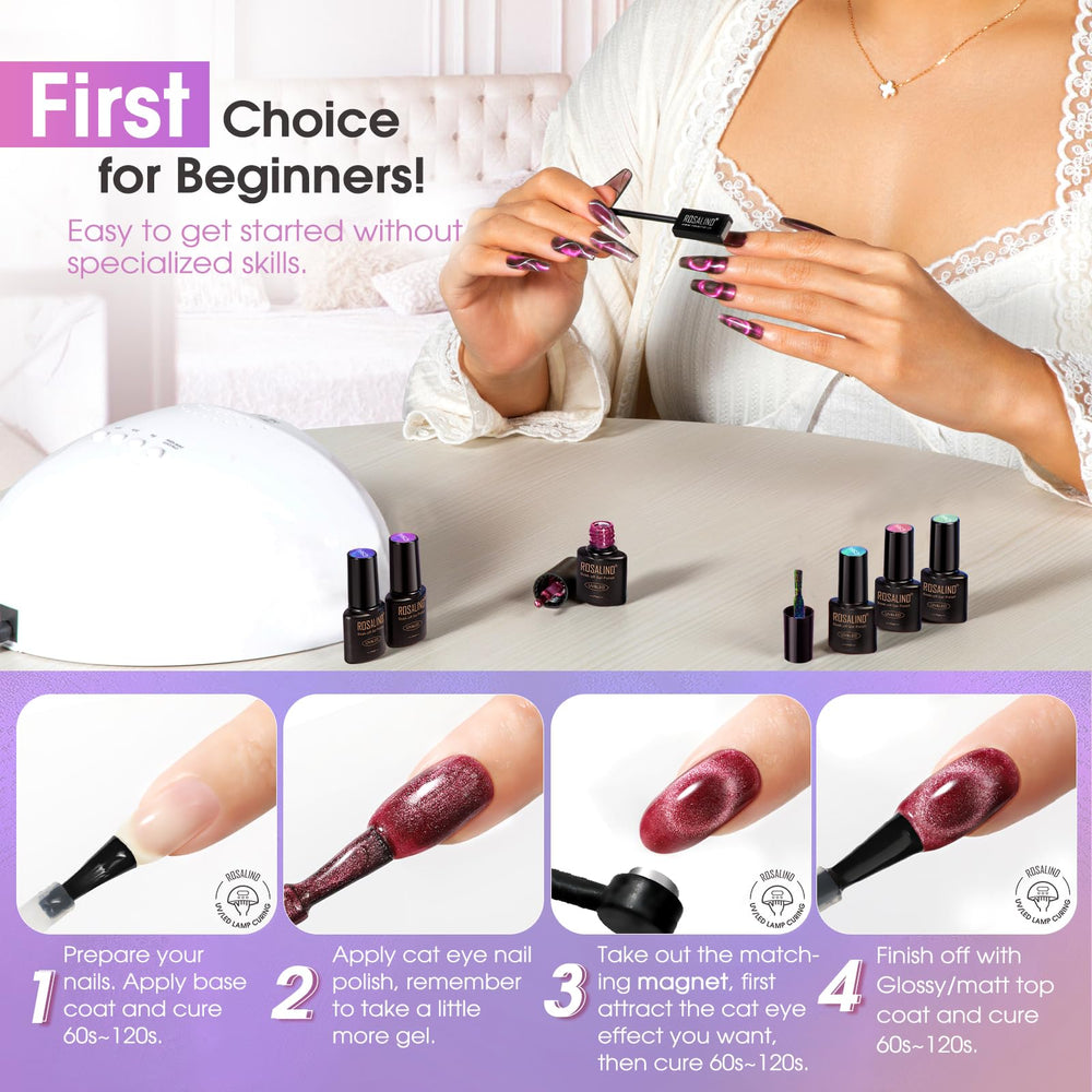 ROSALIND base and top coats boost compatibility for lasting polish.