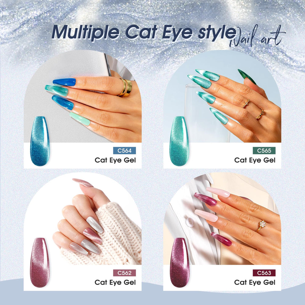 ROSALIND holographic 9D cat eye gel creates galaxy-like shimmer.