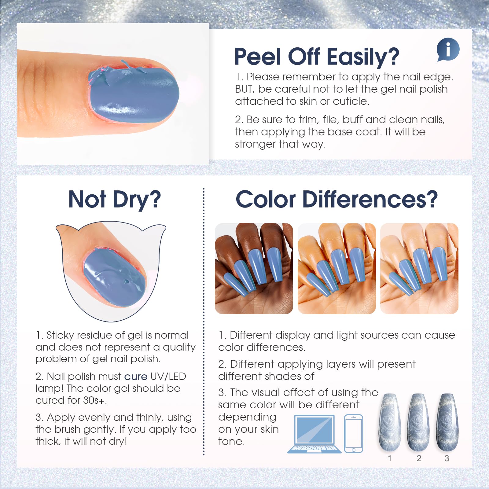 ROSALIND warm curing tips help prevent premature peeling.