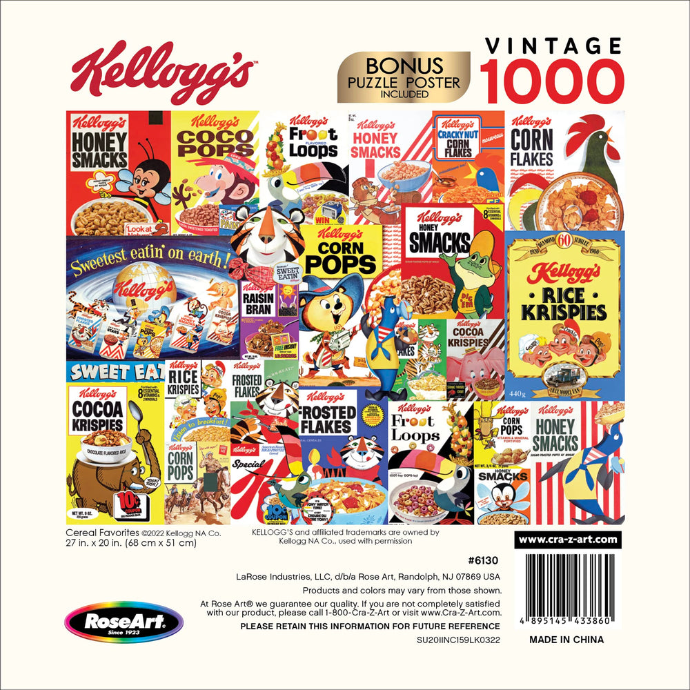 RoseArt Kellogg's Cereal Favorites interlocking pieces with a satisfying snap