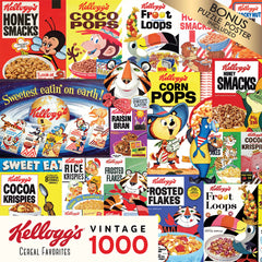 RoseArt Kellogg's Cereal Favorites puzzle pieces interlocking during assembly