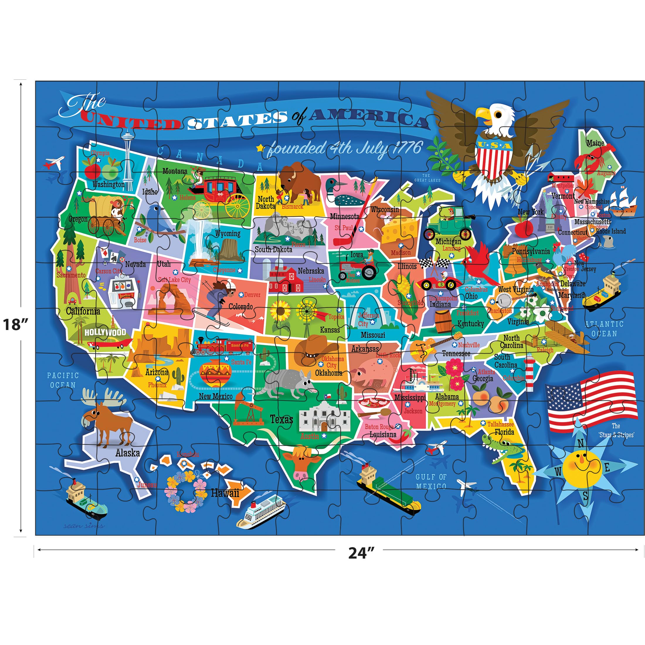 RoseArt made-in-USA puzzle ensuring kid safe finishes and quality materials
