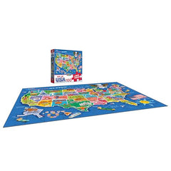 RoseArt USA map puzzle highlights landmarks for memorable geography play