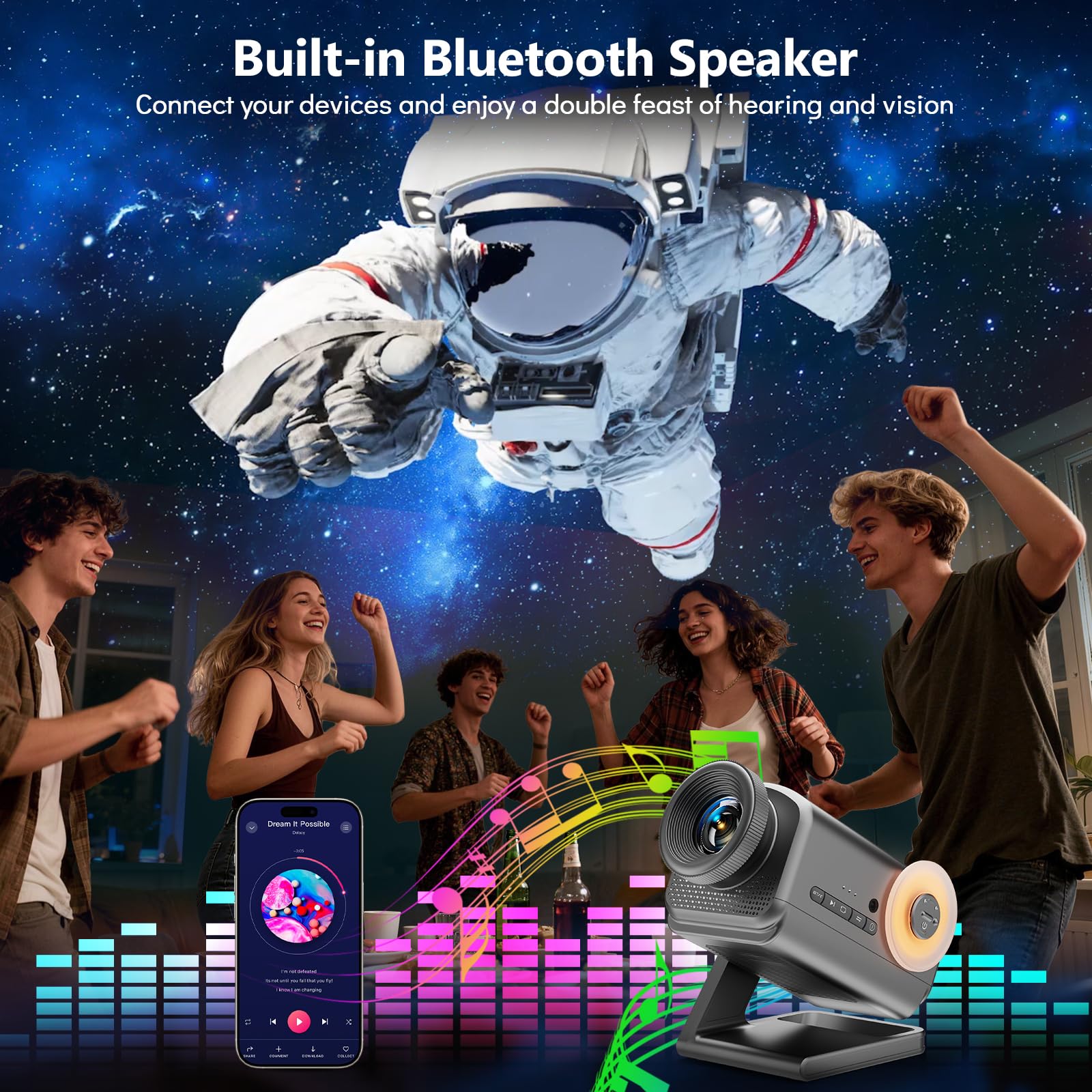 Rossetta 3D Projector cosmos theme creating cosmic depth