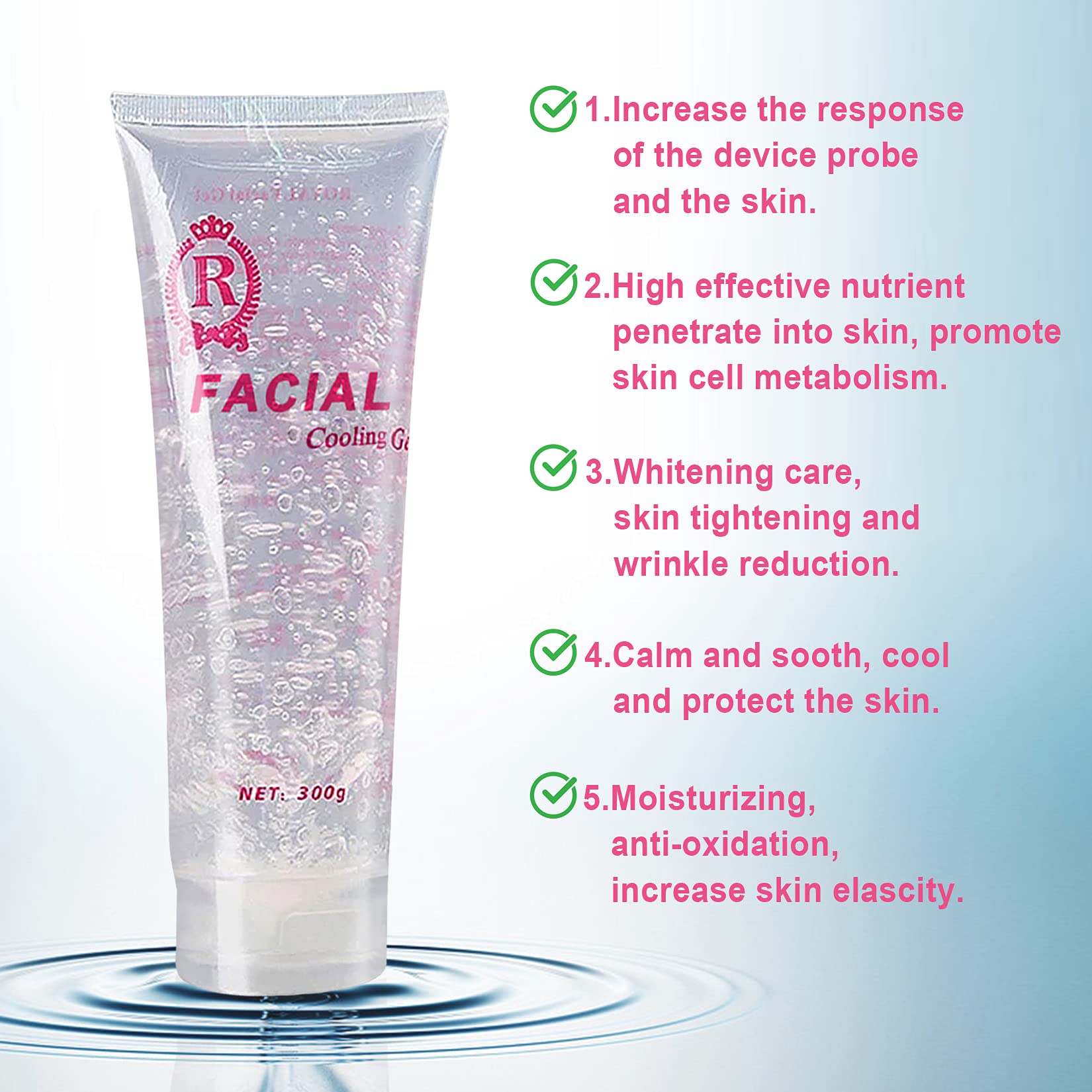 RoseVee 300ml gel jar ready for home treatments
