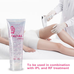 Close-up of RoseVee cooling gel texture, non-greasy moisture on skin