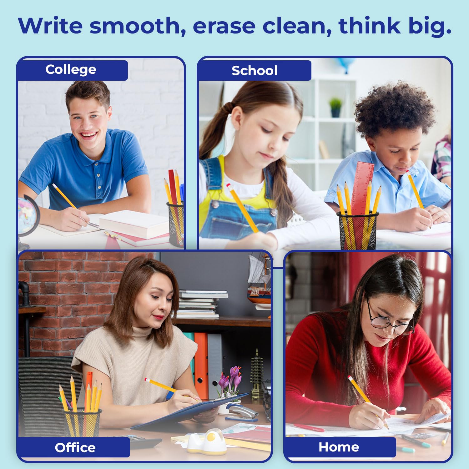 Rosmonde erasers-on-top pencils for clean corrections without tearing pages
