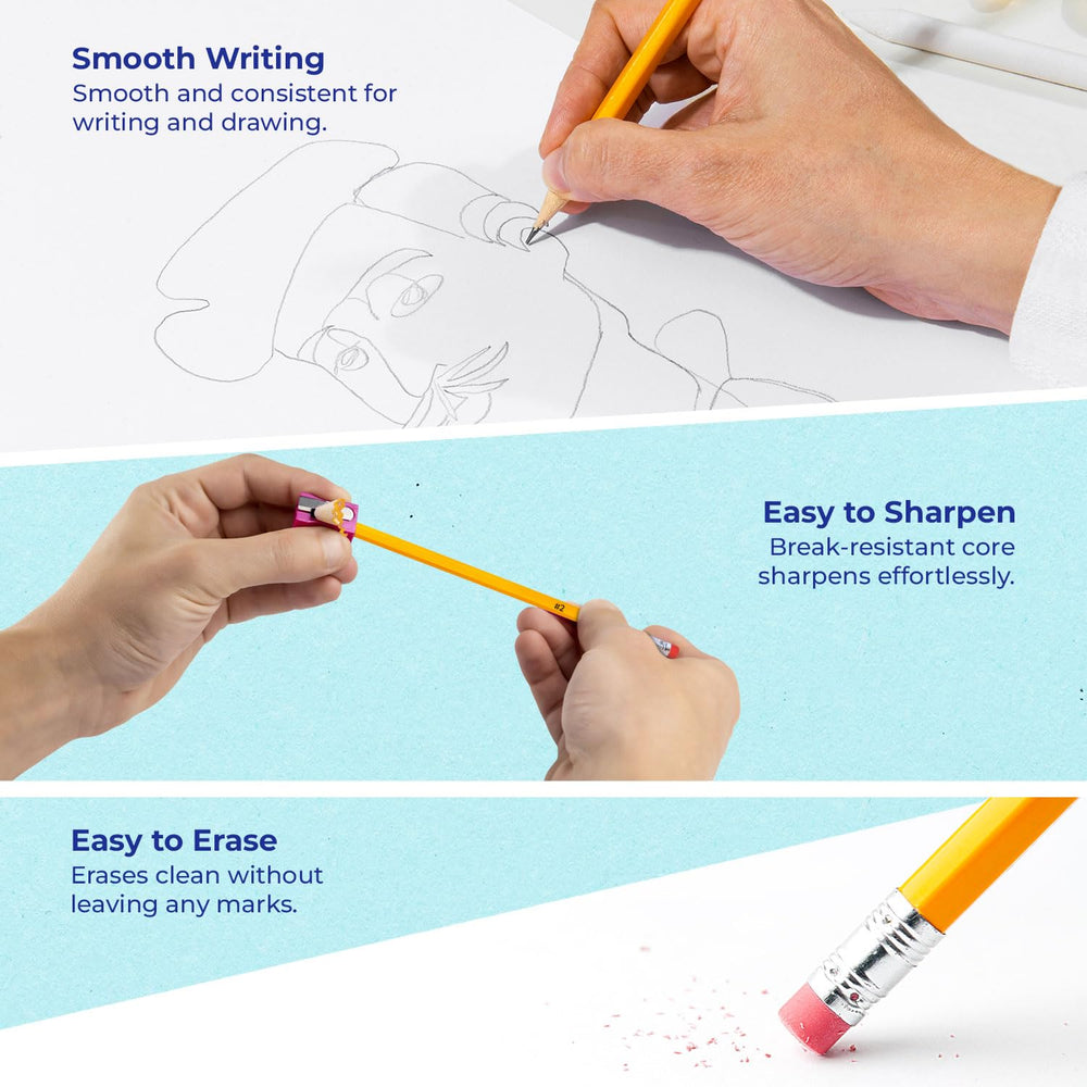 Rosmonde pencils with ergonomic grip for comfortable long writing sessions