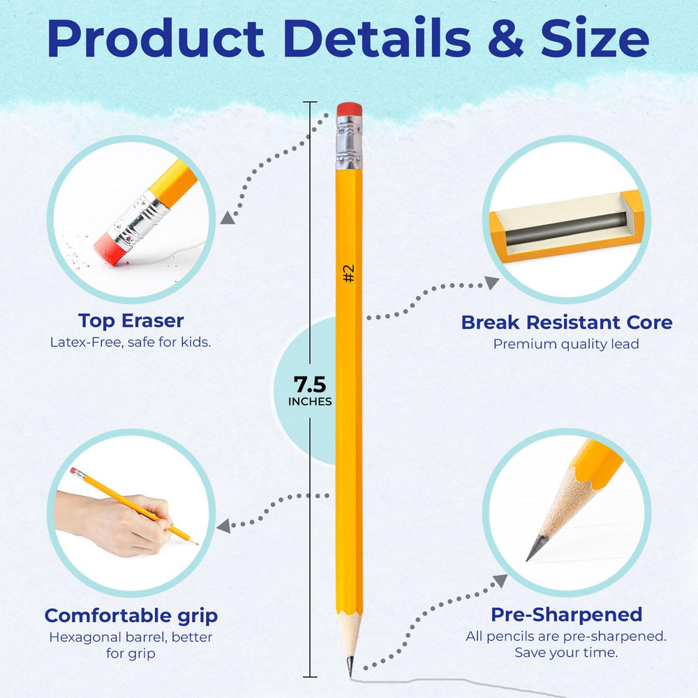 Rosmonde pre-sharpened pencils for immediate writing in tests and notes