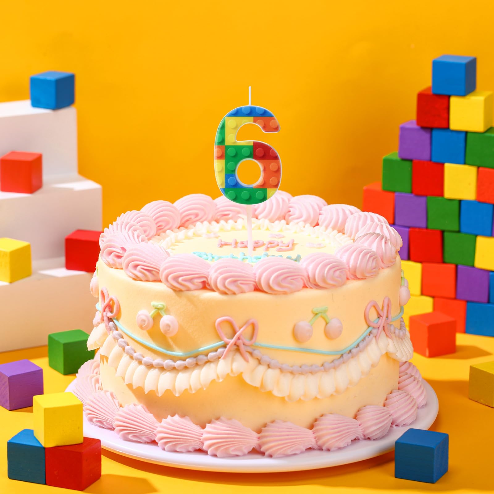 Rossesay 6 candle among cupcakes, compact size enhances any cake