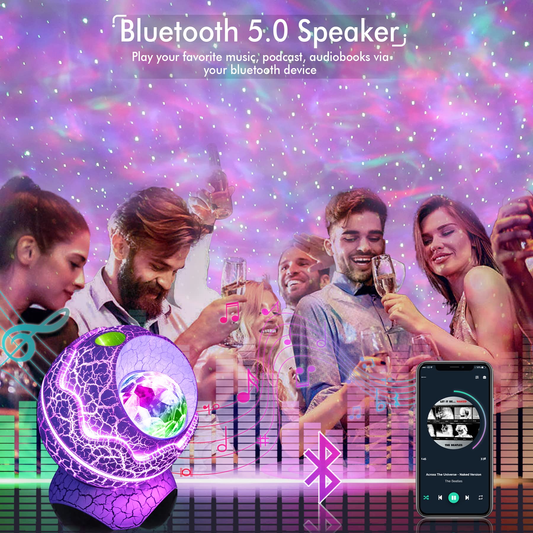 Rossetta Star Projector casts RGB LED light for immersive night-light scenes