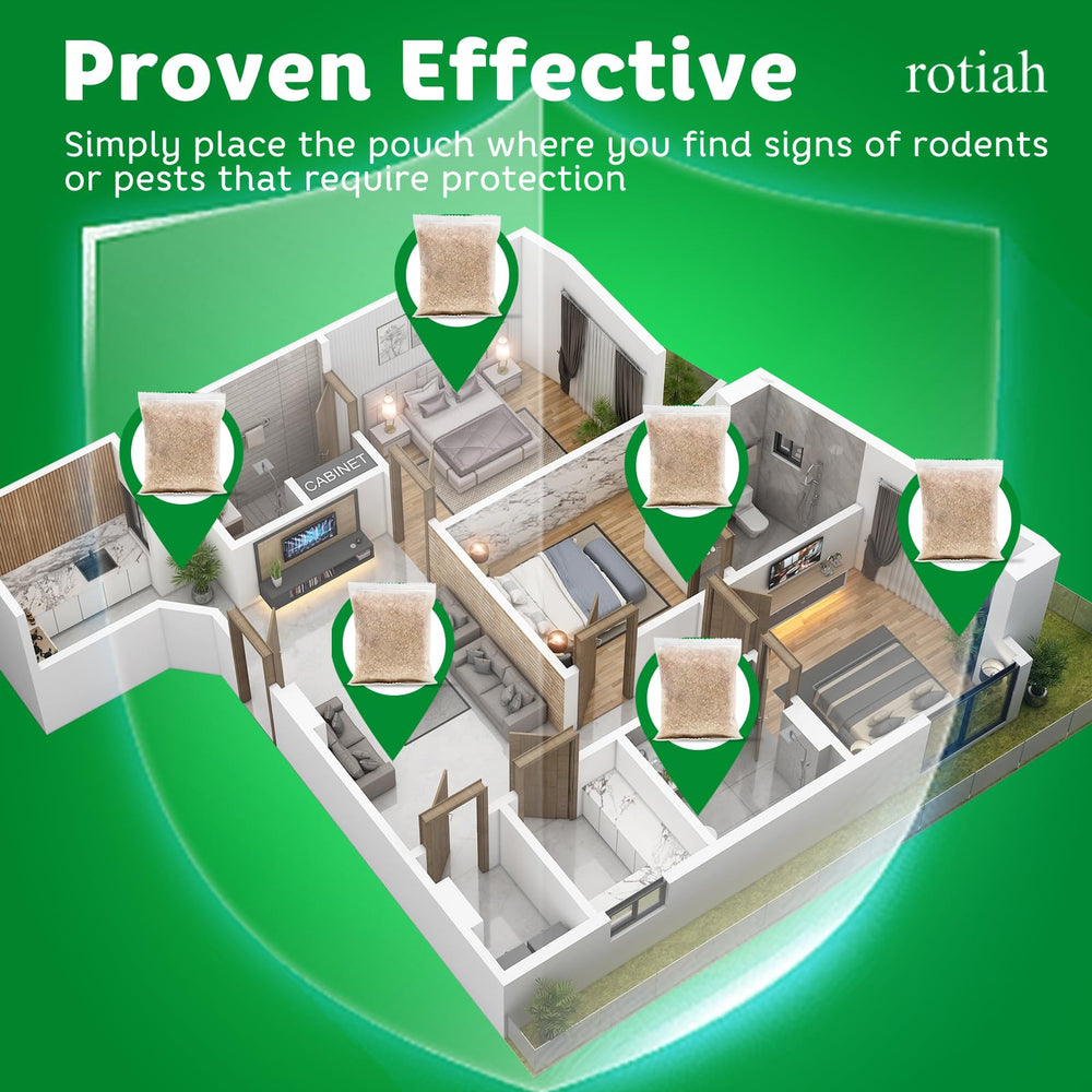 ROTIAH pest repellent pouches car engine placement deters mice