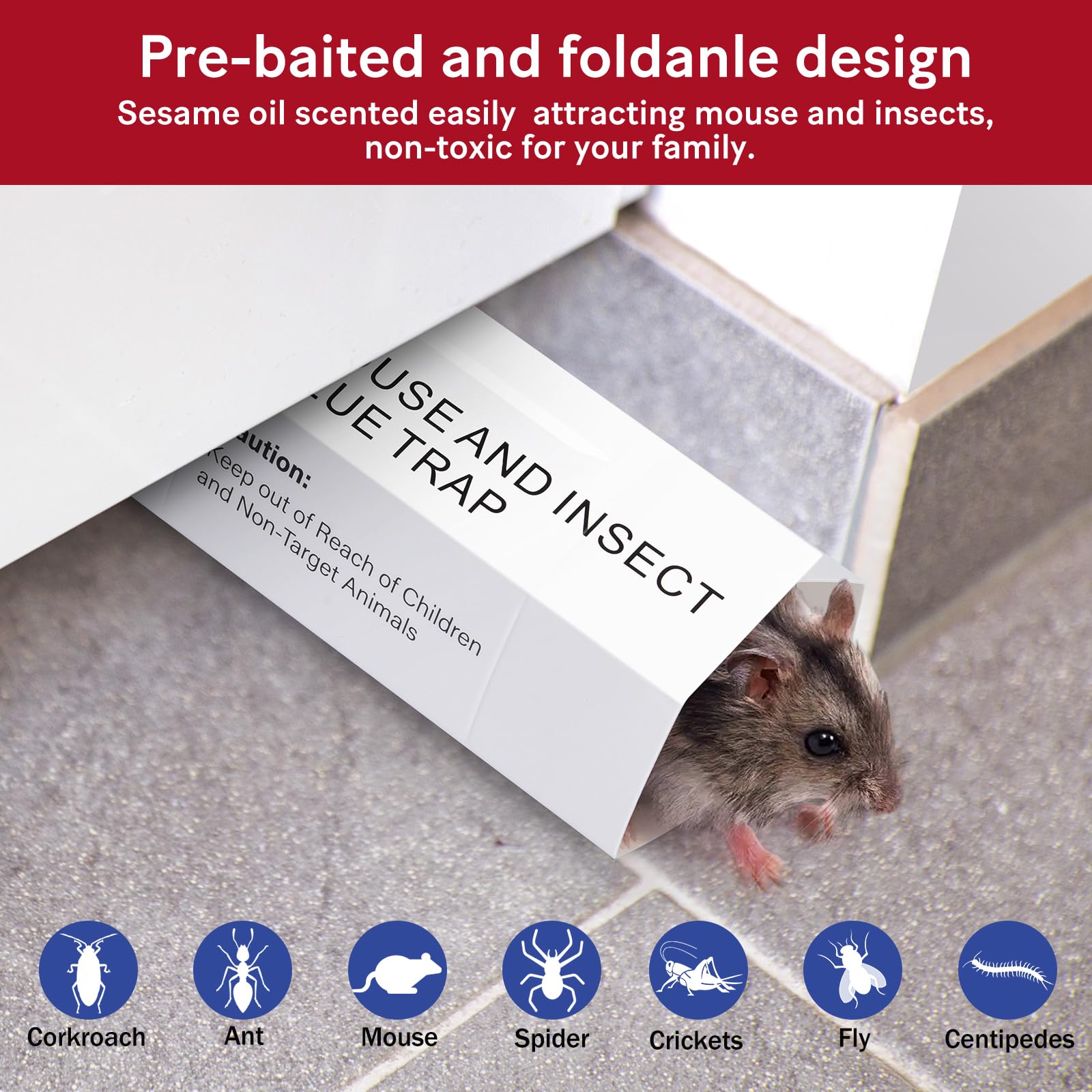 ROTIAH sesame-oil scent glue boards trap pests safely non-toxic.