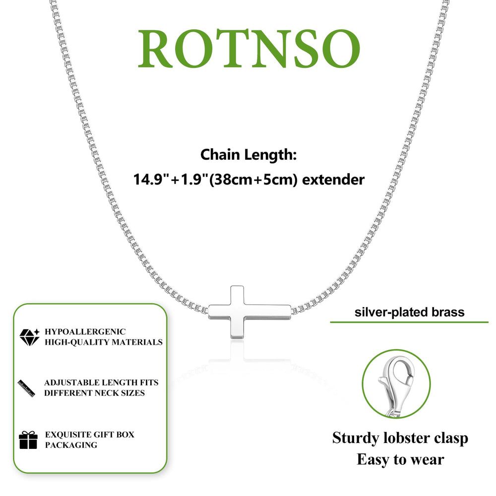 Rotnso cross necklace nickel-free lead-free tarnish-resistant for lasting color